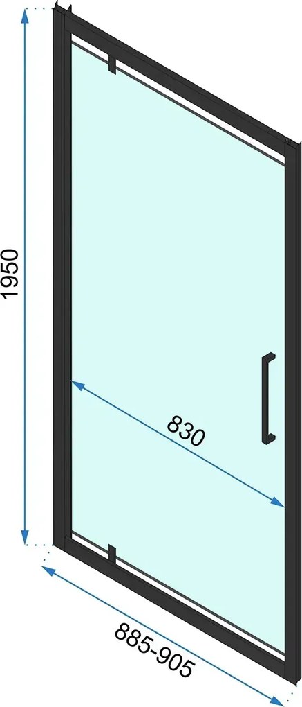 Jednokrídlové sprchové dvere REA RAPID SWING 90 cm pre inštaláciu do niky, chróm/transparent - bez vaničky