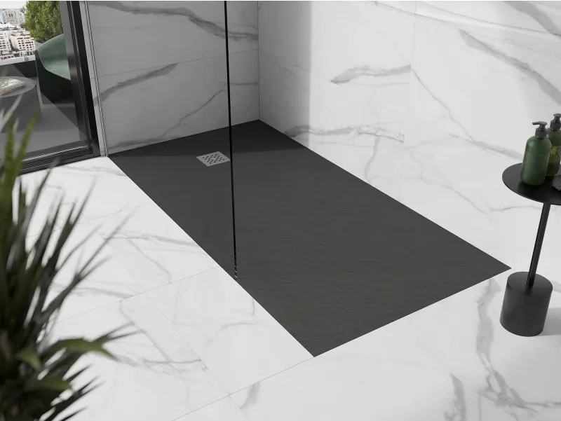 Mexen Stone+, obdĺžniková vanička z minerálneho kompozitu 160 x 80 cm, antracitová, 44718016