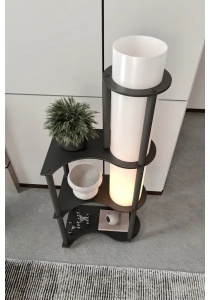 Stojacia lampa s poličkami NOTO 1xE27/40W/230V čierna