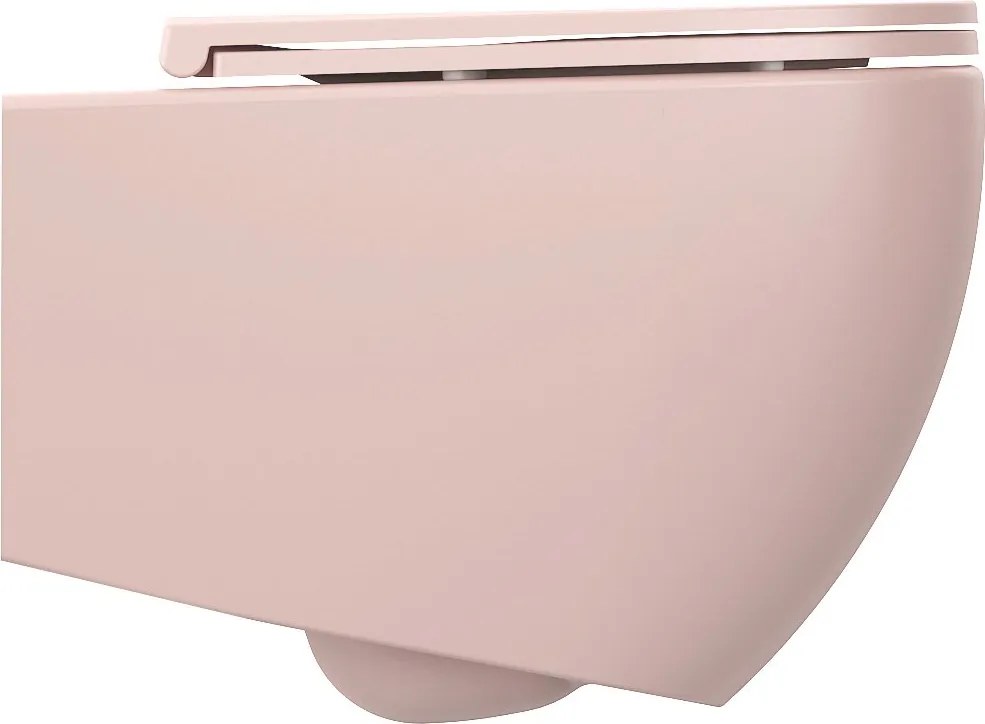 Isvea Isvea, INFINITY závesná WC misa, Rimless, 36,5x53cm, ružová Salmon, 10NF02005-2S