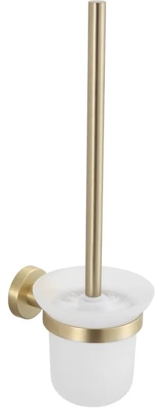 Mexen Remo, nástenná toaletná kefa, zlatá matná, 7050750-55