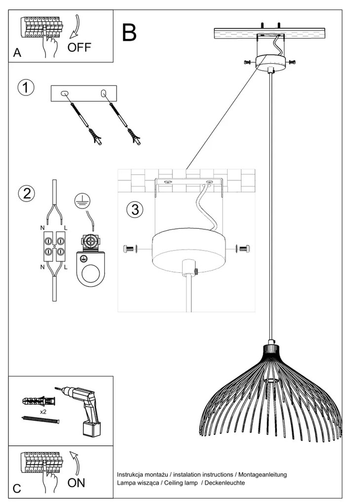 Závesné svietidlo Umb, 1x čierne drôtené tienidlo