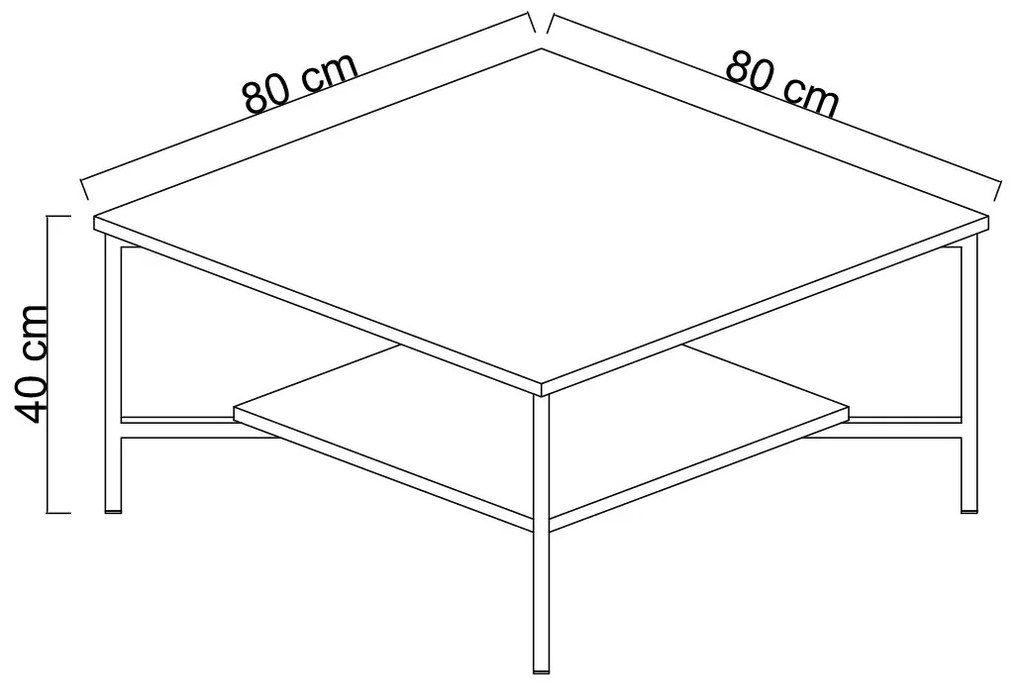 Dizajnový konferenčný stolík Saliha 80 cm vzor orech