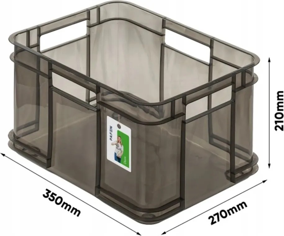 Keeeper Úložný box pre domácnosť aj dielňu, BRUNO M, 16L, 35 x 27 x 21 cm, dymový