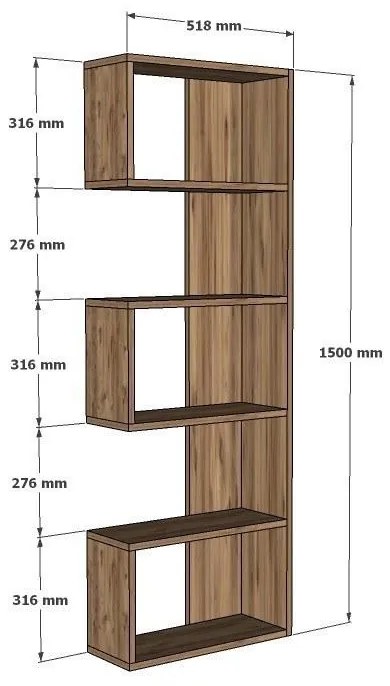 Regál Naturella (dub zafírový). Vlastná spoľahlivá doprava až k Vám domov. 1089644