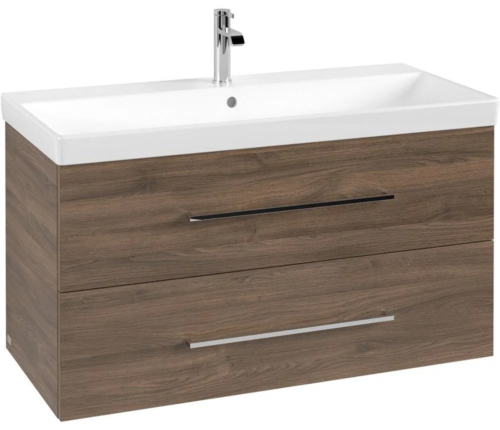 VILLEROY &amp; BOCH Avento závesná skrinka pod umývadlo, 2 zásuvky, 980 x 452 x 514 mm, Arizona Oak, A89200VH