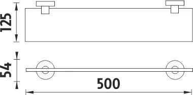 Nimco Unix - polica ExtraClear 50cm, brúsená nerez (UNM 13091B-50-10)