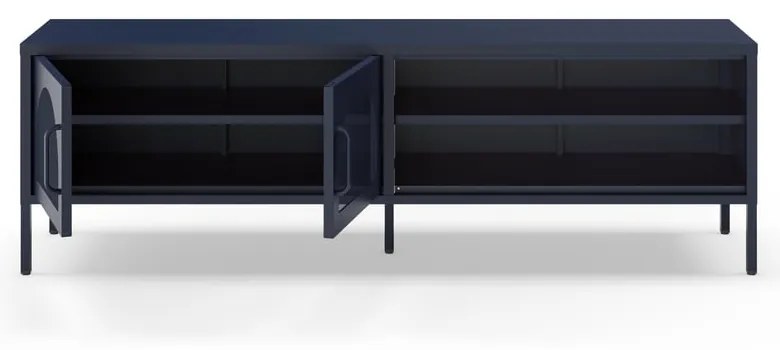 Tmavomodrý TV stolík 160x50 cm Diora – Marckeric