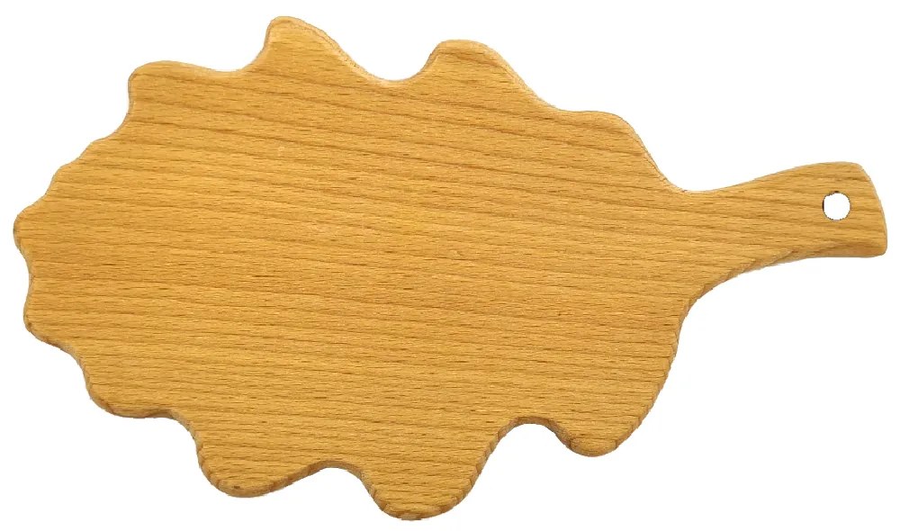 AMADEA Drevená doštička v tvare dubového listu, masívne drevo, 27x15,5 cm