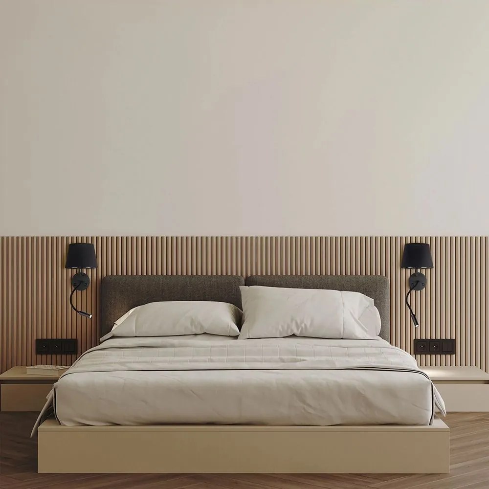 Toolight Toolight, nástenné svietidlo LED 3W+1xE27 APP1610-2W, čierna, OSW-01593