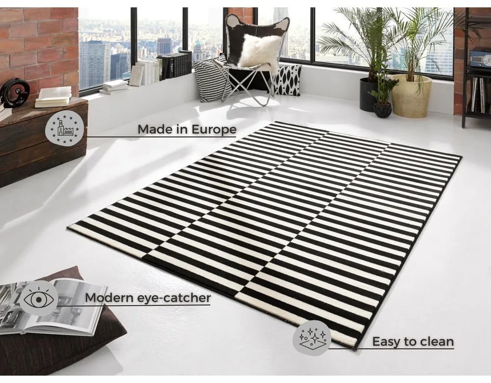 Čierny/krémovobiely koberec 80x150 cm Gloria – Hanse Home