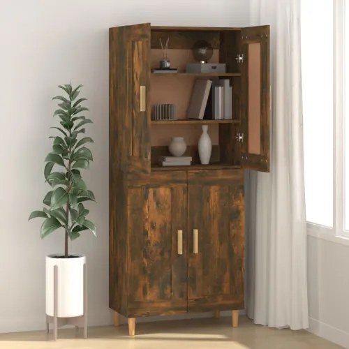 vidaXL Komoda dymový dub 69,5x34x90 cm spracované drevo-