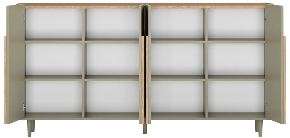 Komoda Amilio 200 cm - eukalyptus / dub baltic dune / dub prírodný