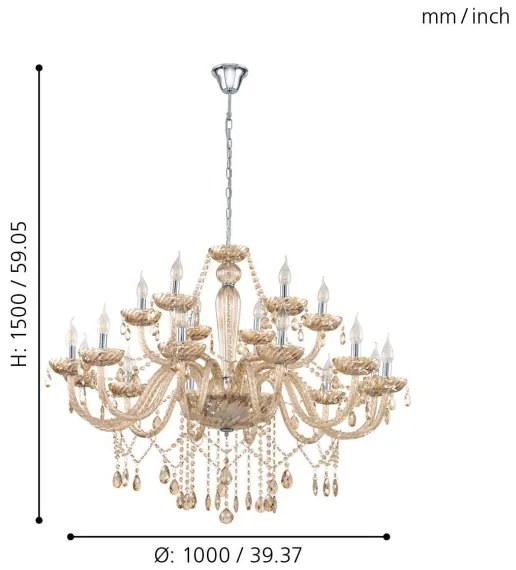 Eglo 39095- Luster BASILANO 18xE14/40W/230V