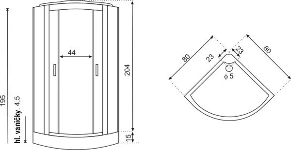 Novoterm Hydromasážny box NV-Lecia 80x80