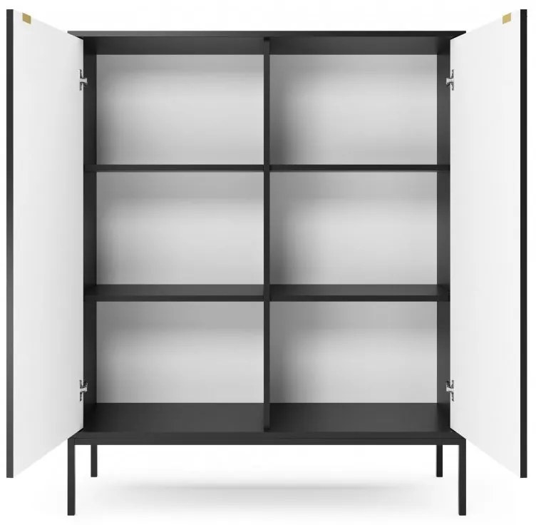 Komoda Nova 104 cm čierna/čierny rám