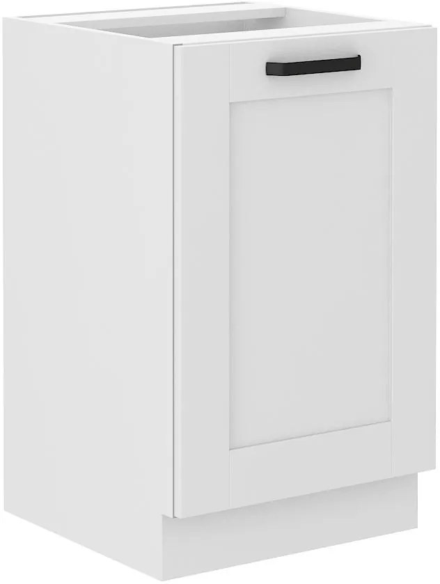 Dolná kuchynská skrinka Lucid 50 ZL 1F BB (korpus: biela + front: mdf biela). Akcia -6%. Vlastná spoľahlivá doprava až k Vám domov. 1134634