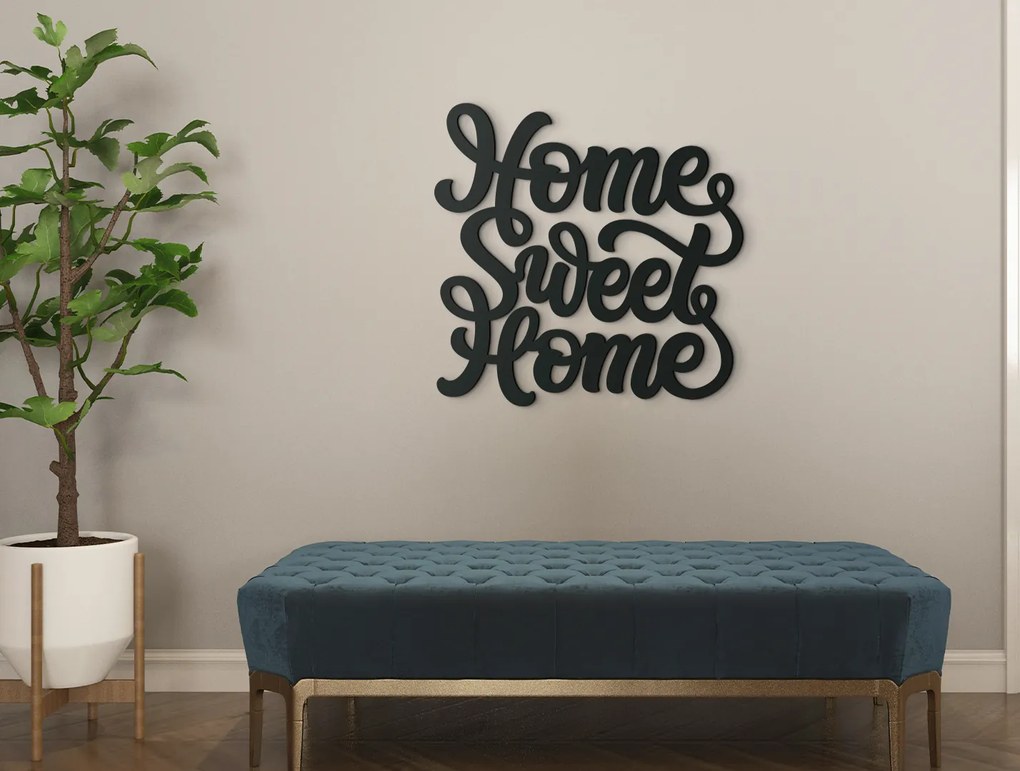 drevko Nálepka na stenu Home Sweet Home Rozmer obrazu: 40 x 40,5 cm, Farba dekorácie: Čierna