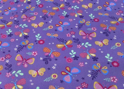 Koberce Breno Metrážny koberec PAPILLON 17, šíře role 400 cm, fialová, viacfarebná