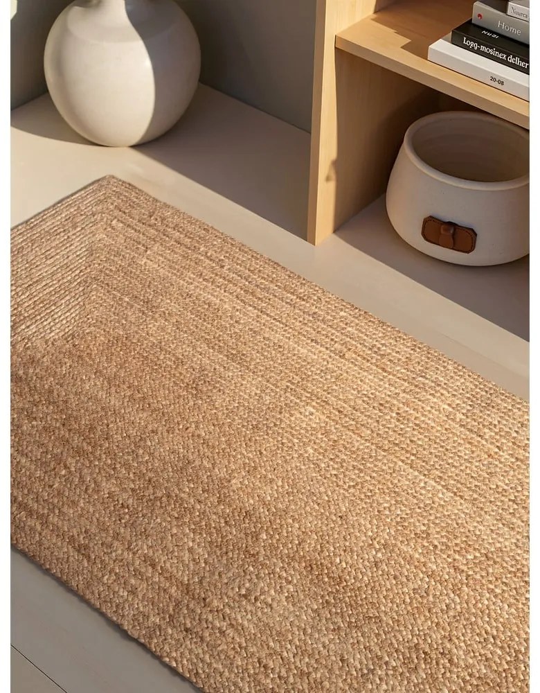 Obojstranný/ručne tkaný jutový behúň v prírodnej farbe 80x200 cm Sharmila Natural Brown – Hanse Home