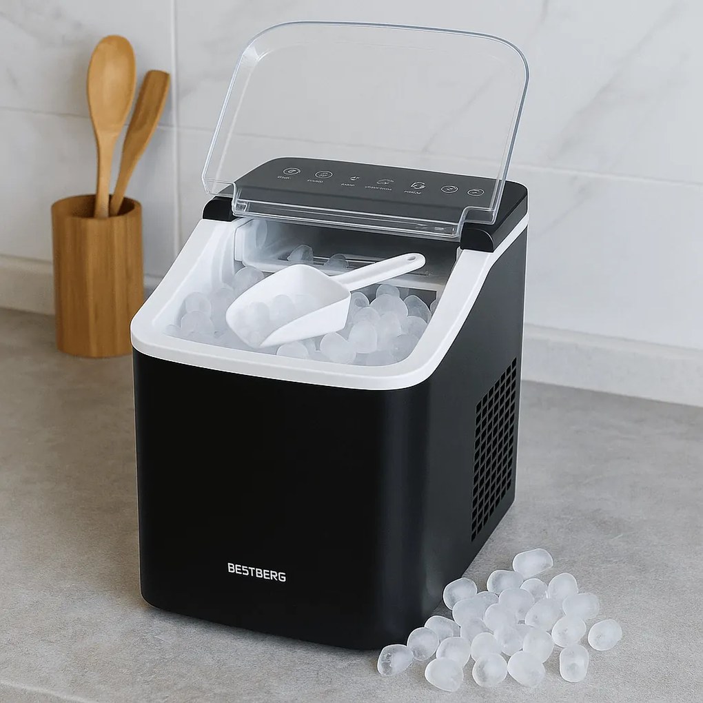 Výrobník ľadu BestBerg BBCM-11 / 150 W / 12 kg/24 hod. / čierna