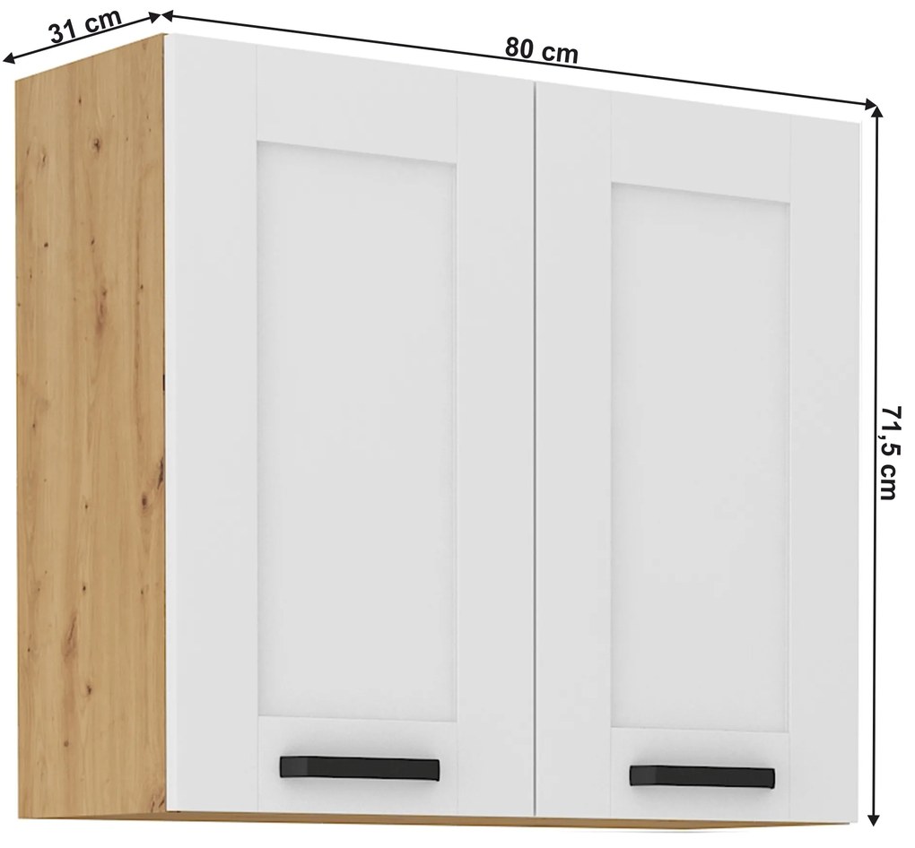 Horná skrinka Lesana 2 (biela + dub artisan) 80 G-72 2 F . Vlastná spoľahlivá doprava až k Vám domov. 1063954