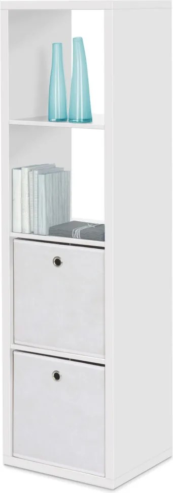 Regál Max, 4x1 priehradky, biely