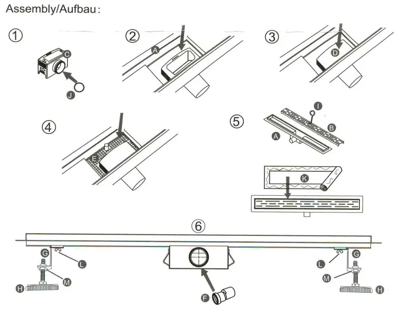 STABILO Sanitär Sprchový žľab s roštom 70 cm Columbia