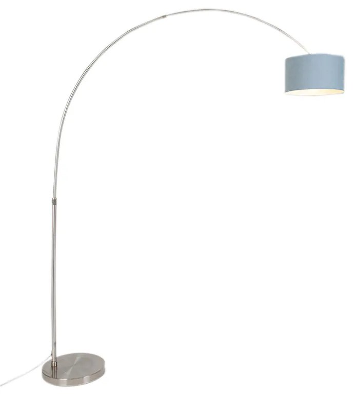 Oblúková lampa oceľ s 35/35/20 modrým nastaviteľným tienidlom - XL