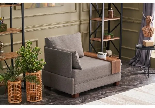 Rohové kreslo TULA, ľavé, hnedé