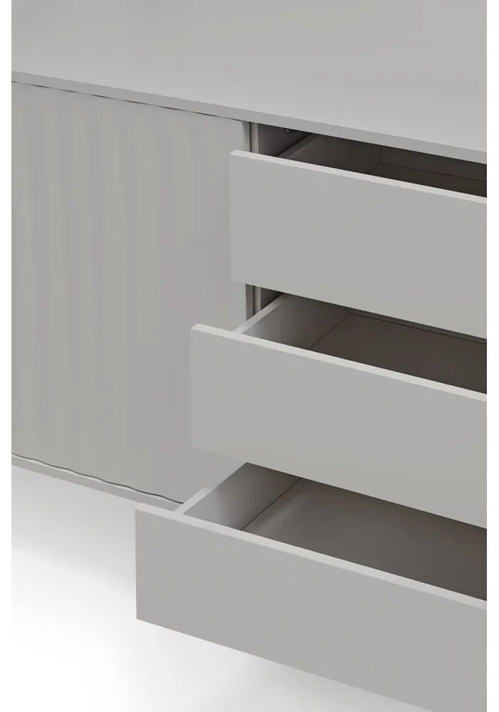 Sivá nízka komoda 211x80 cm Sierra – Teulat