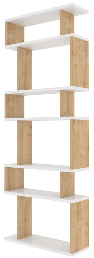 Regál Sepuli (biela + dub). Akcia -39%. Vlastná spoľahlivá doprava až k Vám domov. 1092828