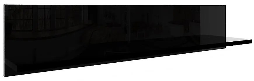 Závesná polička Izumi-90-BL čierna mat/lesk