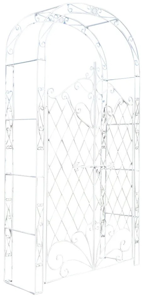 Oblúk na ruže Mel s bránkou - Biela antik