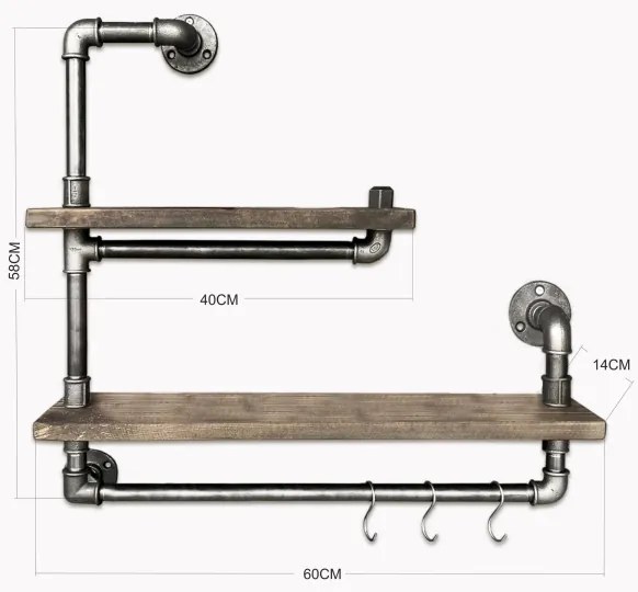 Nástenná polica BORURAF 58x60 cm smrek