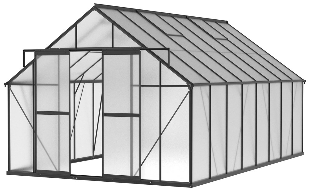 Skleník 245 x 304 x 488 cm, čierny