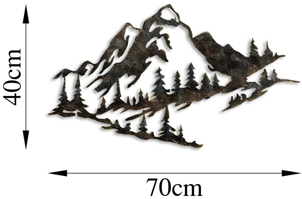 Nástenná kovová dekorácia Hora 1 viacfarebná