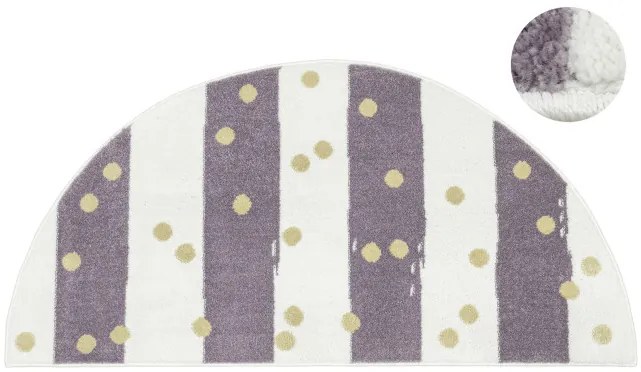 Koberec LIMA M044A krémový / fialový / zlatý polkruh