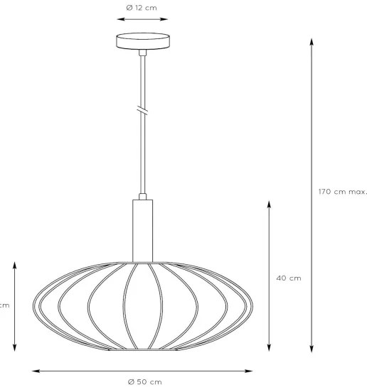Lucide 03447/52/30 - Luster na lanku CORINA 1xE27/40W/230V pr. 50 cm čierna