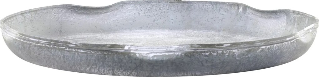 Zinkový antik plechový podnos s ohnutým okrajom Wavy L - Ø 30*3 cm