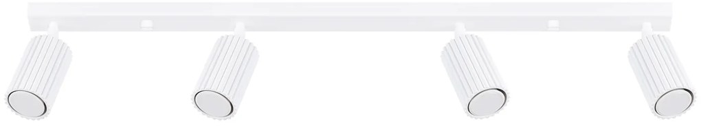 Bodové svietidlo Karbon, 4x biele kovové tienidlo, (možnosť polohovania)