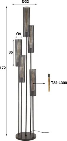 Stojaca lampa 73-83 Tube Mesh 5L  - Komfort-nábytok