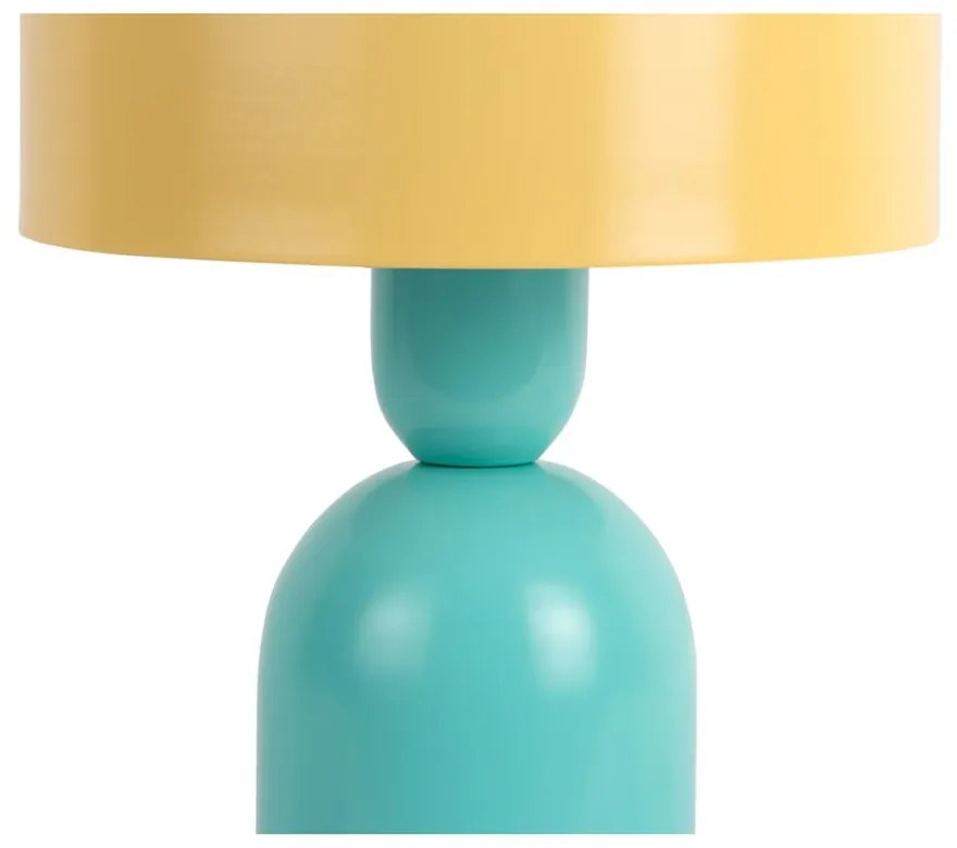 Žltá/tyrkysovomodrá stolová lampa (výška 24 cm) Double Funky – Leitmotiv