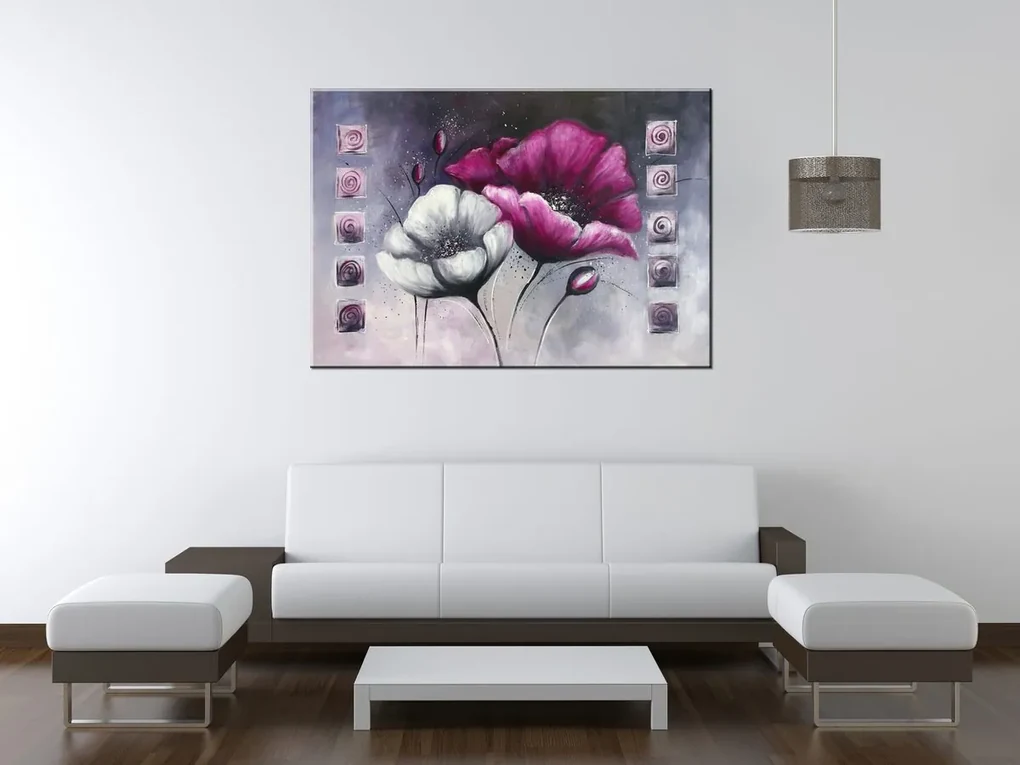 Gario Ručne maľovaný obraz Namaľované maky Rozmery: 100 x 70 cm