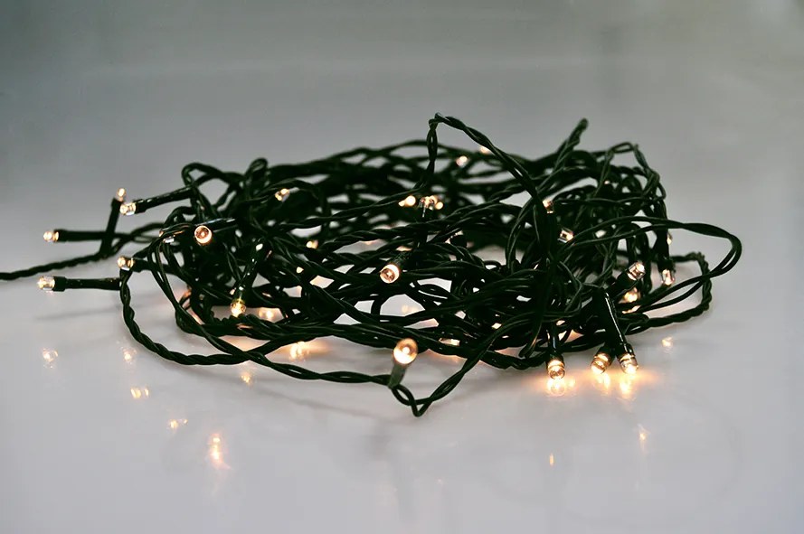 LED vonkajšia vianočná reťaz - 200 LED - 8 funkcií - farba teplá biela