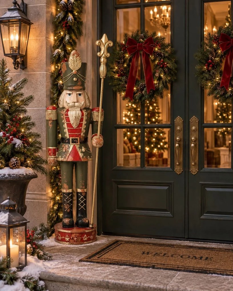 Vonkajšie vianočné dekorácie luskáčik Nutcracker – 39*30*131 cm