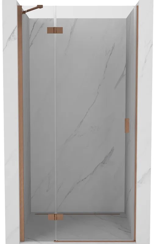 Mexen Mist-H, 1-krídlové sprchové dvere ľavé 120 cm, číre sklo, medený matný profil, 8A5-120-000-65-00-L