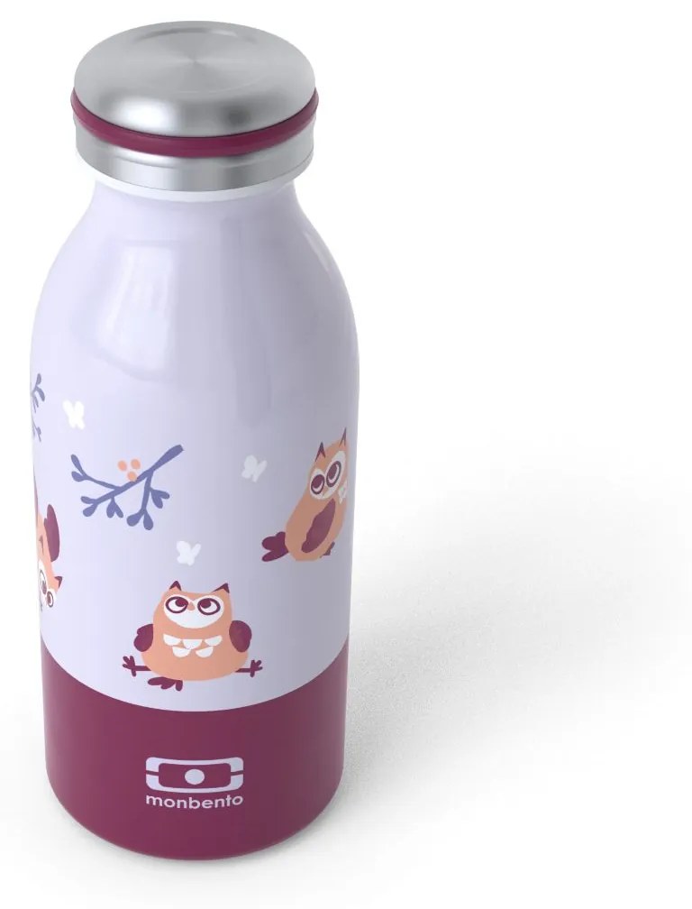 monbento Detská nerezová fľaša Monbento Cooly Purple Owly 350 ml