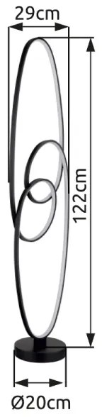 Globo 67177-36S - LED stojacia lampa SPIRA LED/39W/230V 2700/4000/6500K