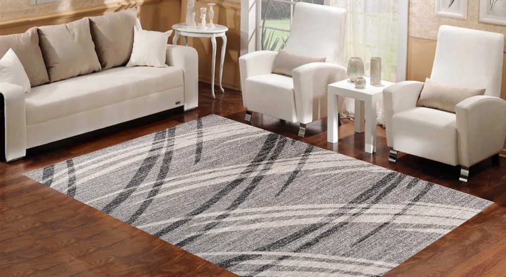 TA Koberec K197A TMAVOSIVÉ SARI B1X Rozmer: 120x170 cm